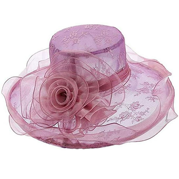 Vintage Women Wide Brim Kentucky Derby Sun Hat Wedding Tea Party Church Cap Vintage Women Wide Brim Kentucky Derby Sun Hat Wedding Tea Party Church Cap
